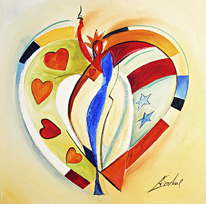 AMERICAN HEARTS I painting - Alfred Gockel AMERICAN HEARTS I art painting